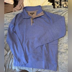 Blue Quarter-Button Pullover